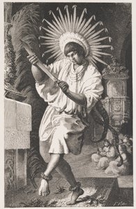 Mojos Indiaan, van de oude missie van Trinidad, uit De Amazone en Madeira Rivieren, door Franz Keller, gegraveerd door A. Closs, 1874 door Franz Keller